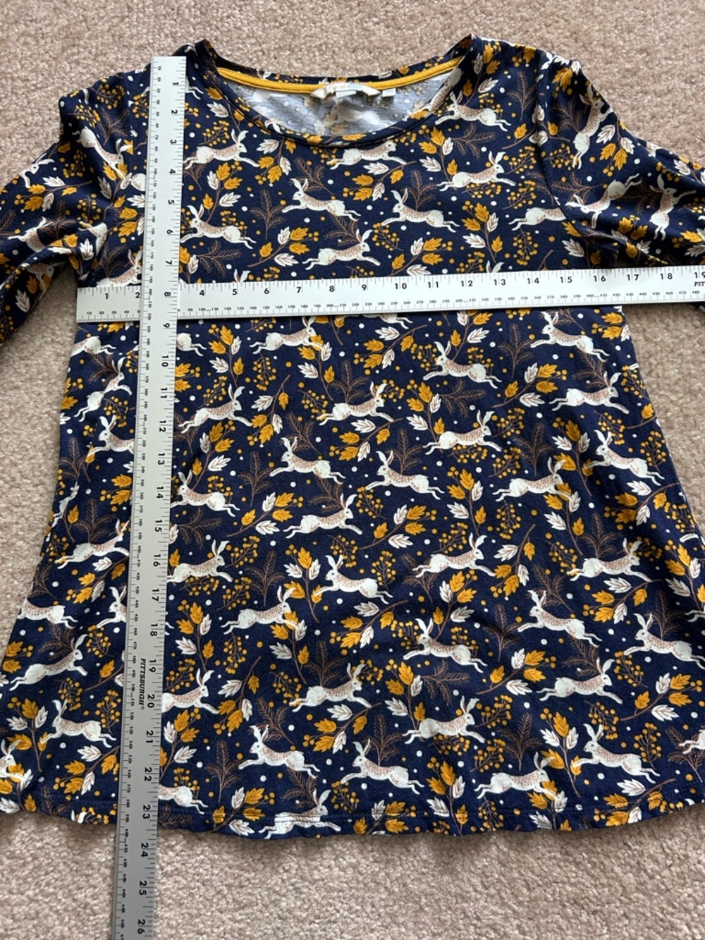 Boden Hare Rabbit Print Long Sleeve Crewneck Top - Picture 7 of 9